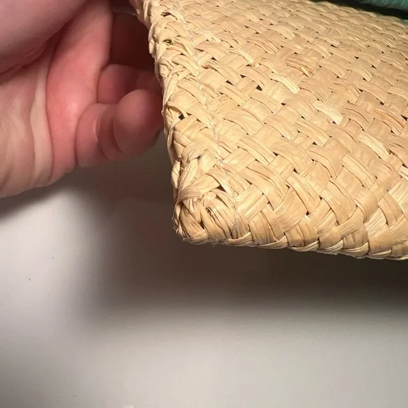 Mar Y Sol Woven Clutch with Blue and Tan Pattern - Picture 13 of 16